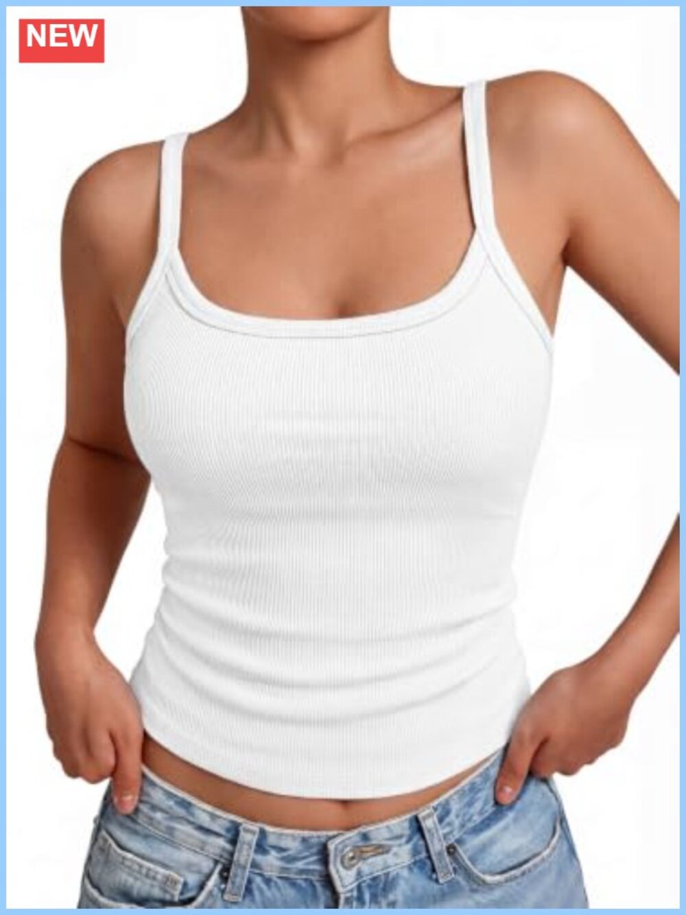 Ribbed Tank Top Spaghetti Strap Basic Camisole